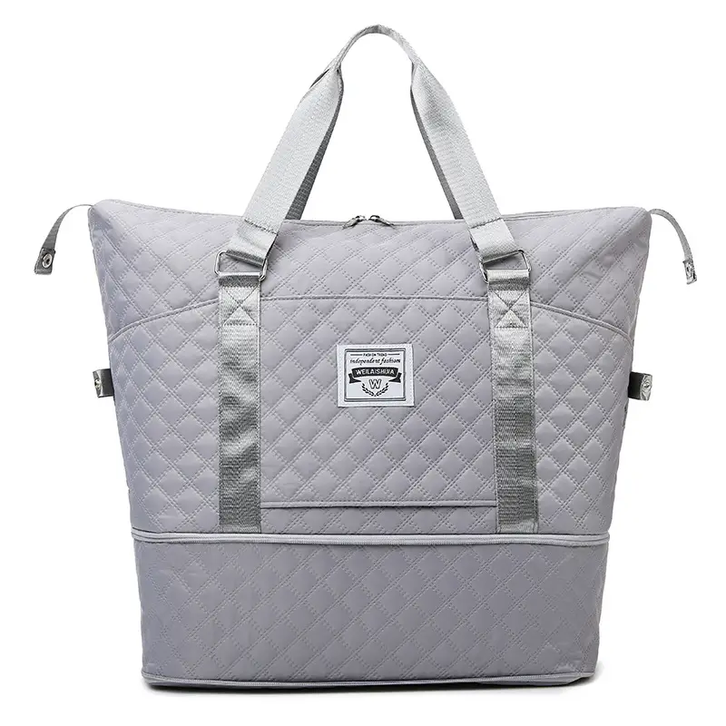 Pink Quilted Travel Bag Large Capacity Yoga Sports Bag - Image 7