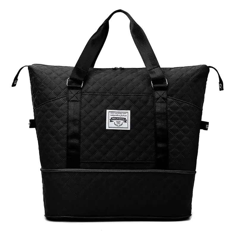 Pink Quilted Travel Bag Large Capacity Yoga Sports Bag - Image 8