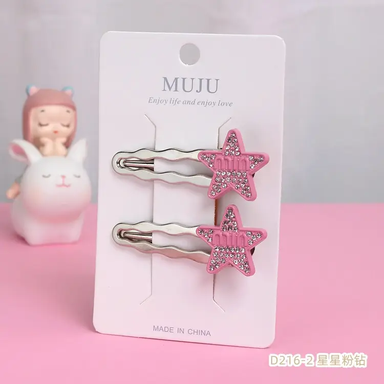 MUJU Heart Shaped Hairpins 2 Pcs Metal Clip - Image 2