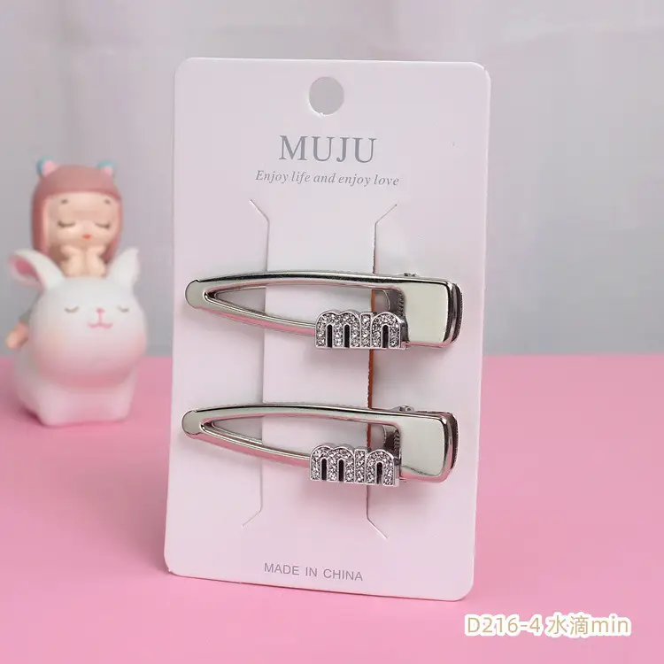 MUJU Heart Shaped Hairpins 2 Pcs Metal Clip - Image 4