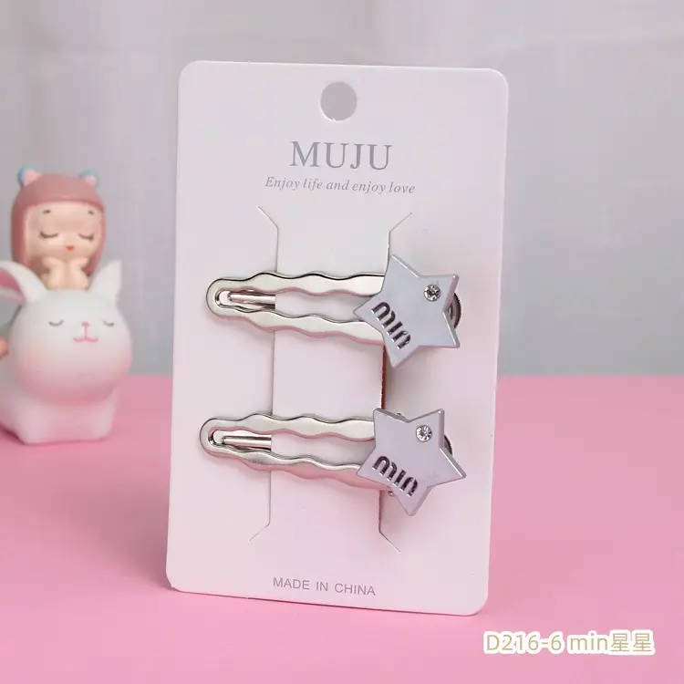 MUJU Heart Shaped Hairpins 2 Pcs Metal Clip - Image 6