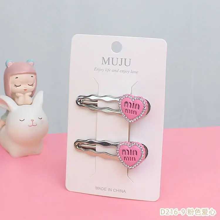 MUJU Heart Shaped Hairpins 2 Pcs Metal Clip - Image 9