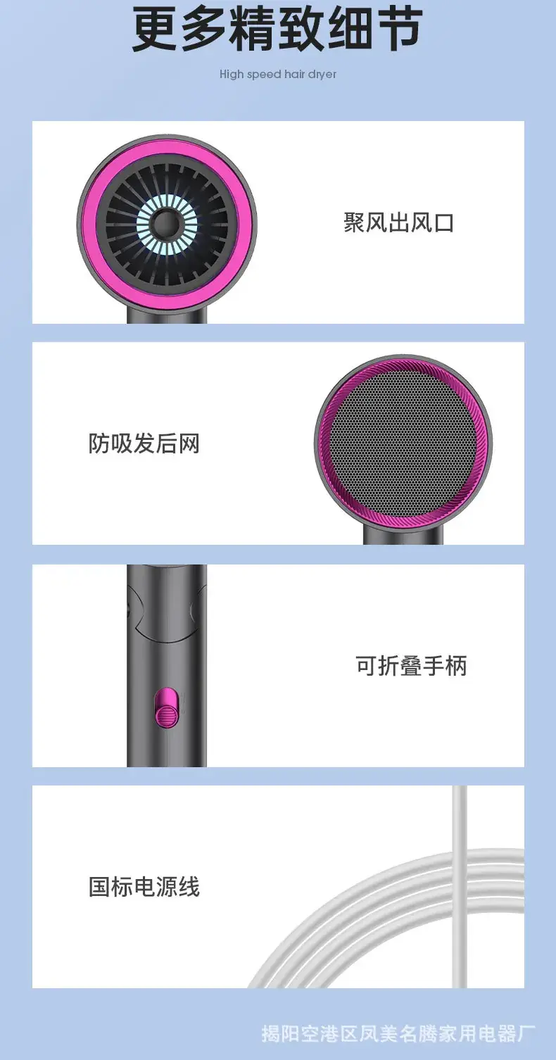 Electric Blue Light Hair Dryer with Fast Drying & Smart Temp Control — feature 20