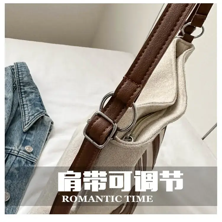 Textured Canvas Shoulder Bag Black White 2023 — feature 6