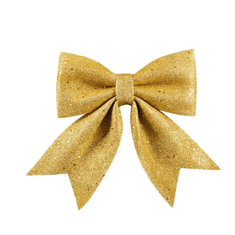 Christmas Bow Large Gold Pearl Cotton Decorative Tie