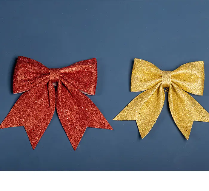 Christmas Bow Large Gold Pearl Cotton Decorative Tie — feature 1