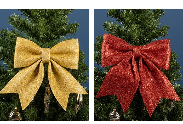 Christmas Bow Large Gold Pearl Cotton Decorative Tie — feature 4