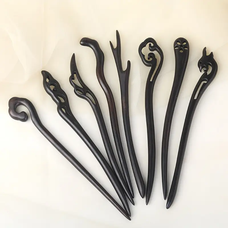 Antique Black Sandalwood Hairpin 18cm - Image 104