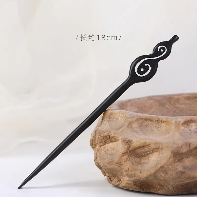 Antique Black Sandalwood Hairpin 18cm - Image 100