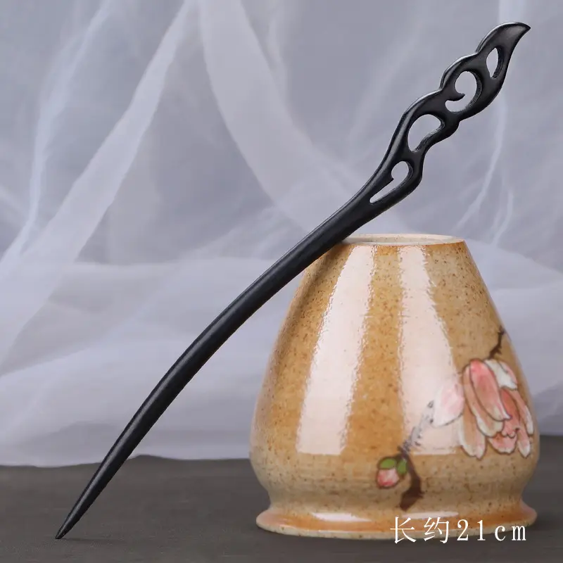 Antique Black Sandalwood Hairpin 18cm - Image 50