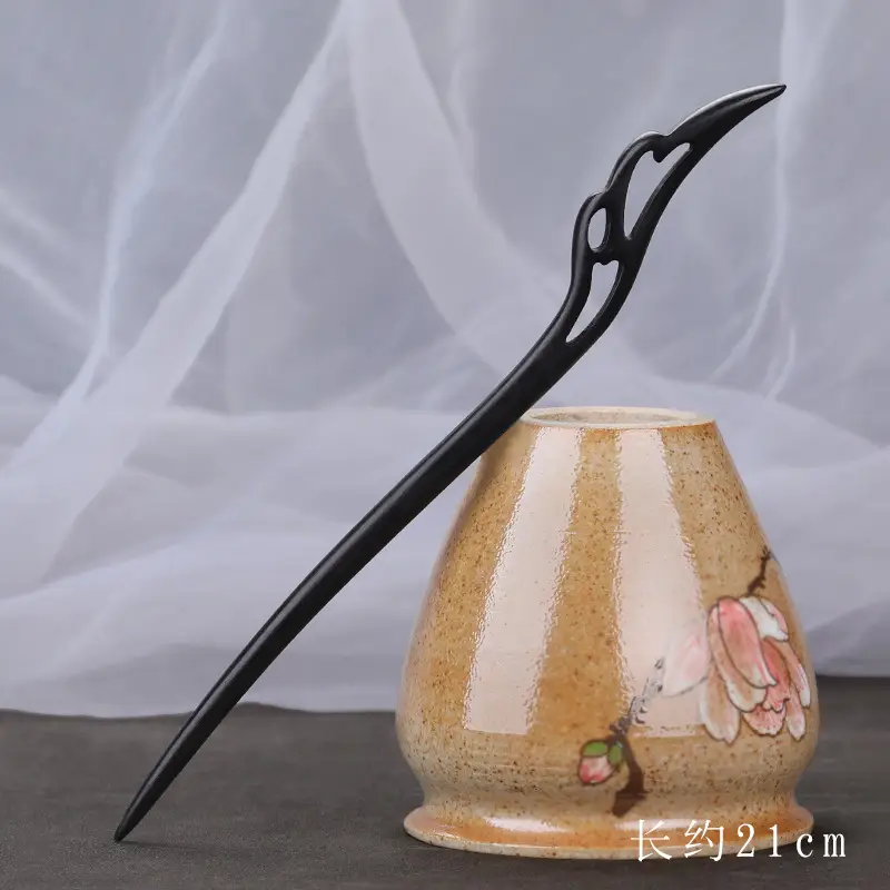 Antique Black Sandalwood Hairpin 18cm - Image 51