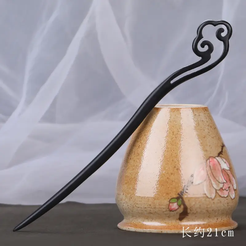 Antique Black Sandalwood Hairpin 18cm - Image 53