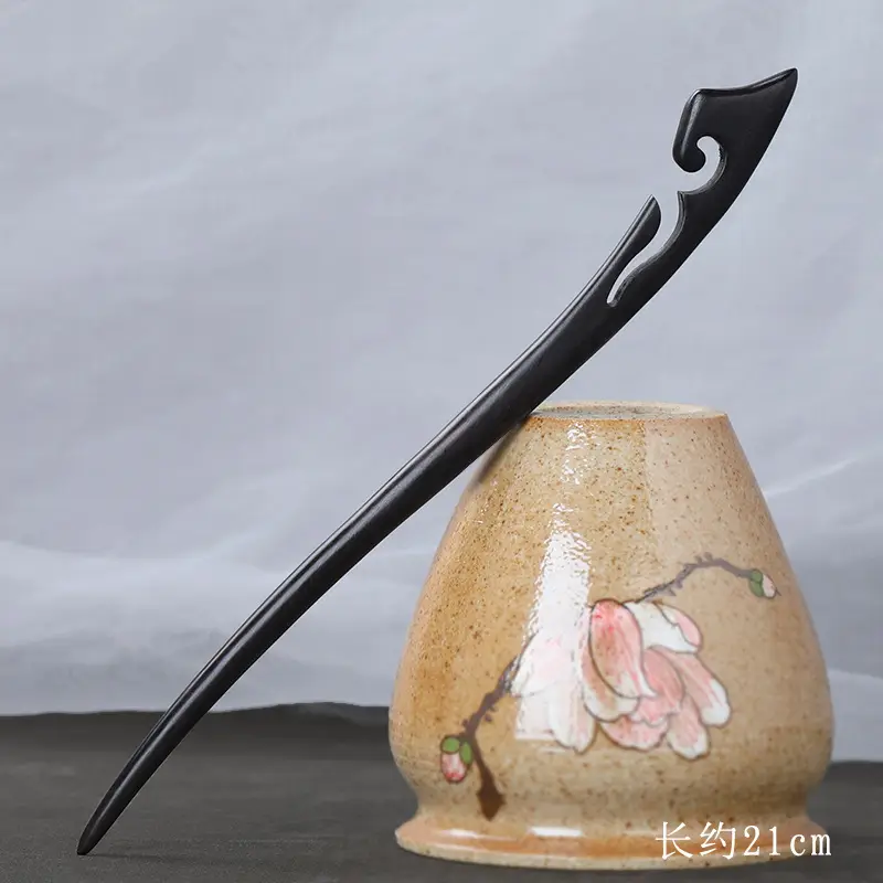 Antique Black Sandalwood Hairpin 18cm - Image 54