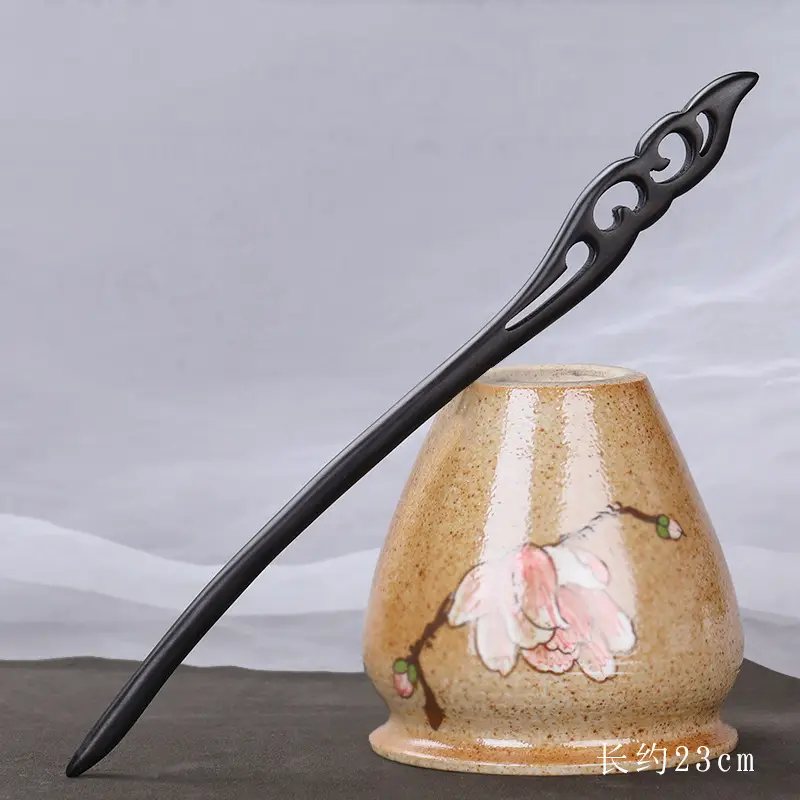Antique Black Sandalwood Hairpin 18cm - Image 57