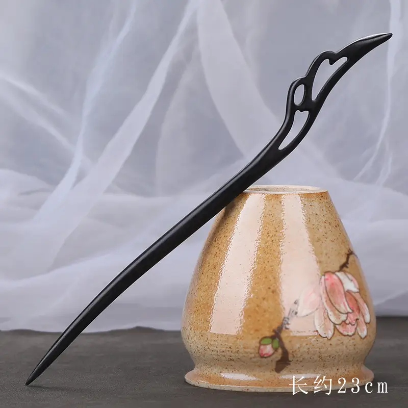 Antique Black Sandalwood Hairpin 18cm - Image 58