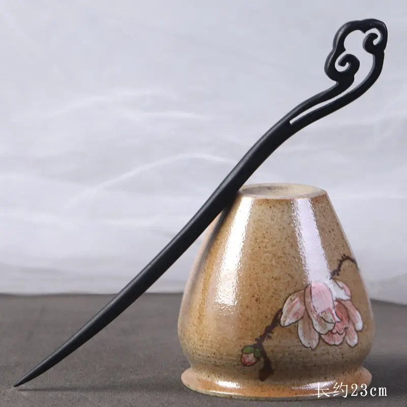 Antique Black Sandalwood Hairpin 18cm - Image 59