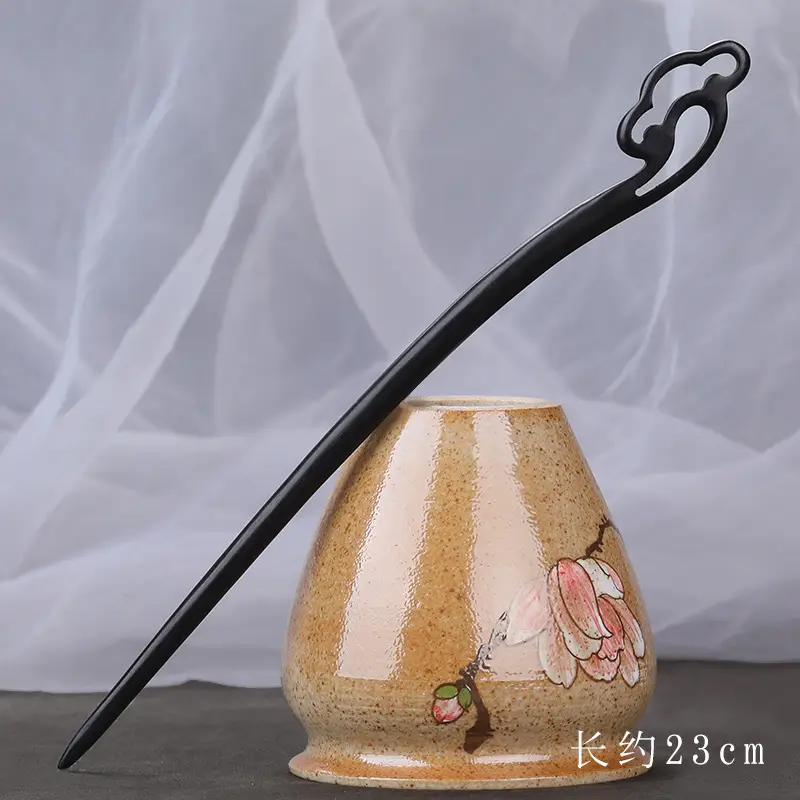 Antique Black Sandalwood Hairpin 18cm - Image 60