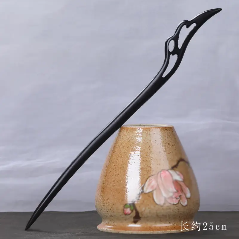Antique Black Sandalwood Hairpin 18cm - Image 62