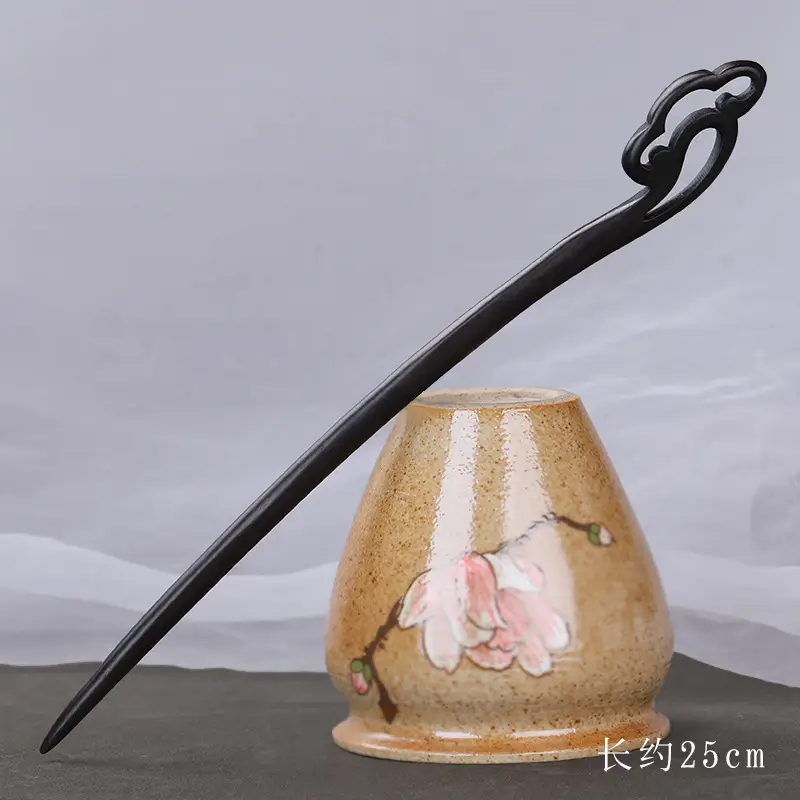 Antique Black Sandalwood Hairpin 18cm - Image 63