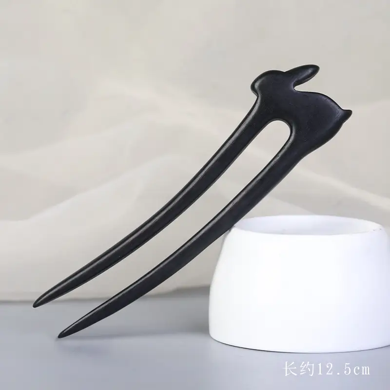 Antique Black Sandalwood Hairpin 18cm - Image 80