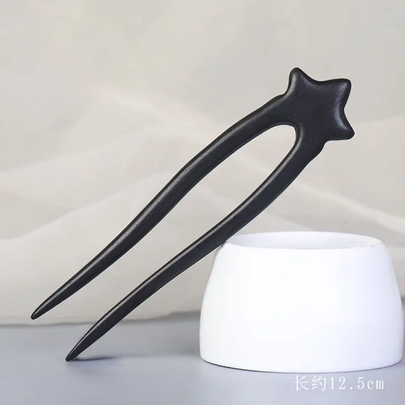 Antique Black Sandalwood Hairpin 18cm - Image 81