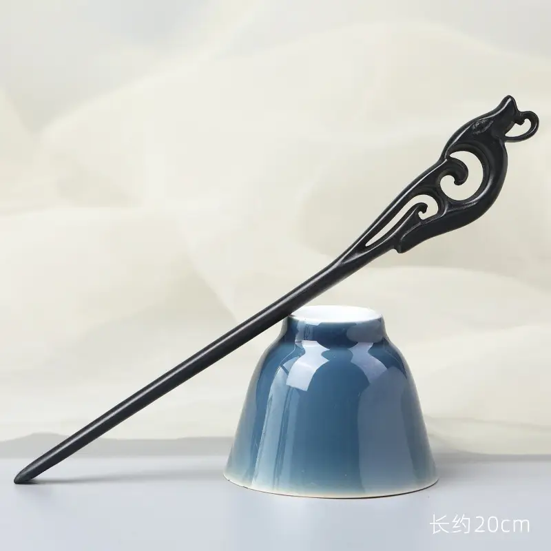 Antique Black Sandalwood Hairpin 18cm - Image 82