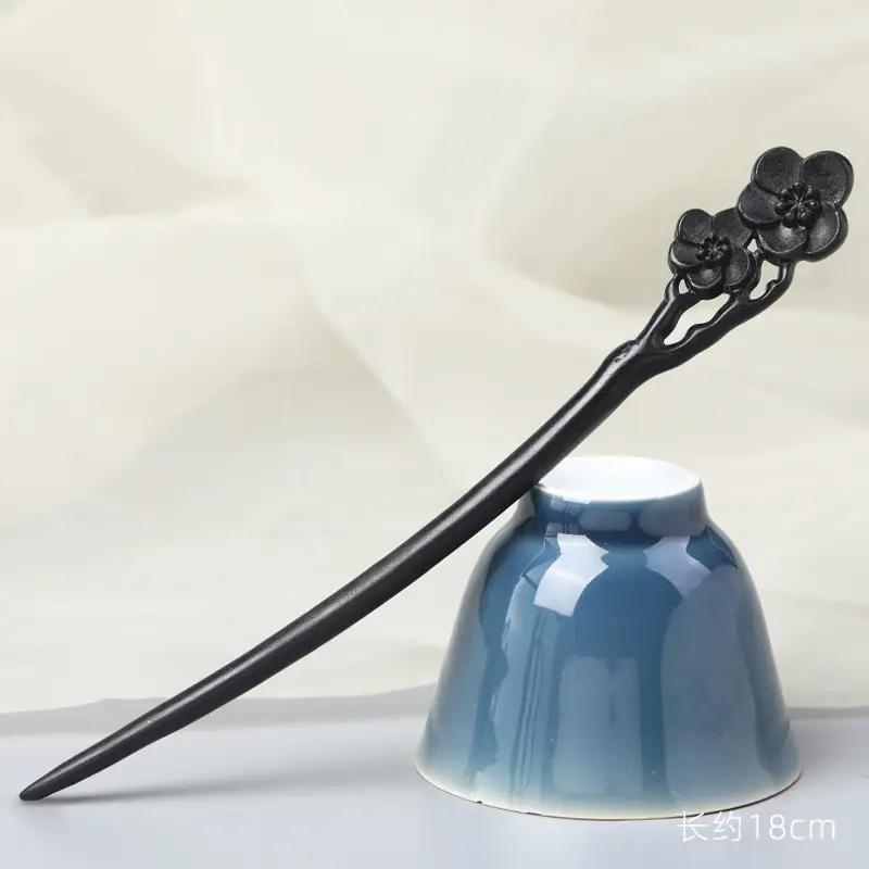 Antique Black Sandalwood Hairpin 18cm - Image 83