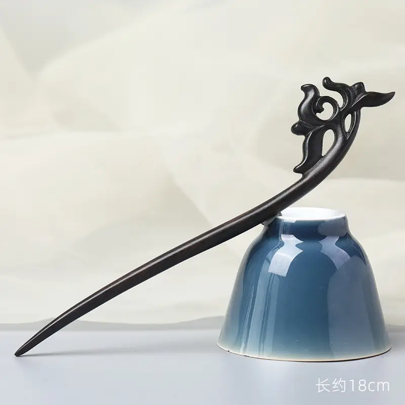 Antique Black Sandalwood Hairpin 18cm - Image 87