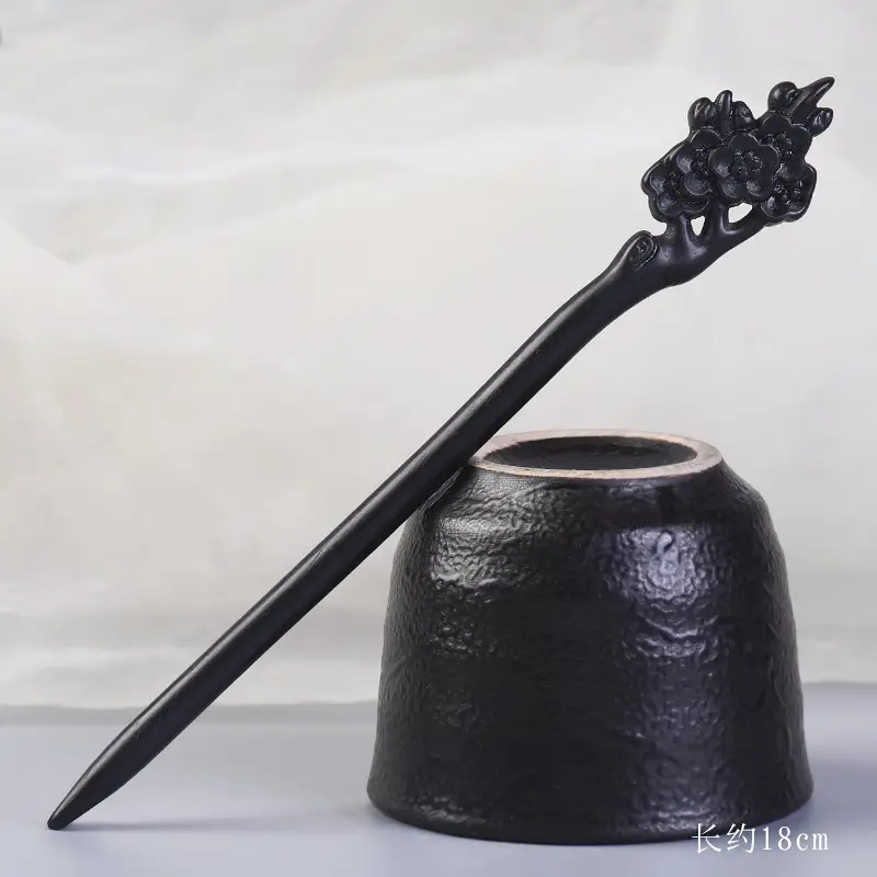 Antique Black Sandalwood Hairpin 18cm - Image 88