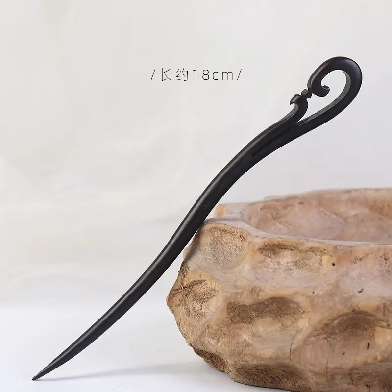 Antique Black Sandalwood Hairpin 18cm - Image 95