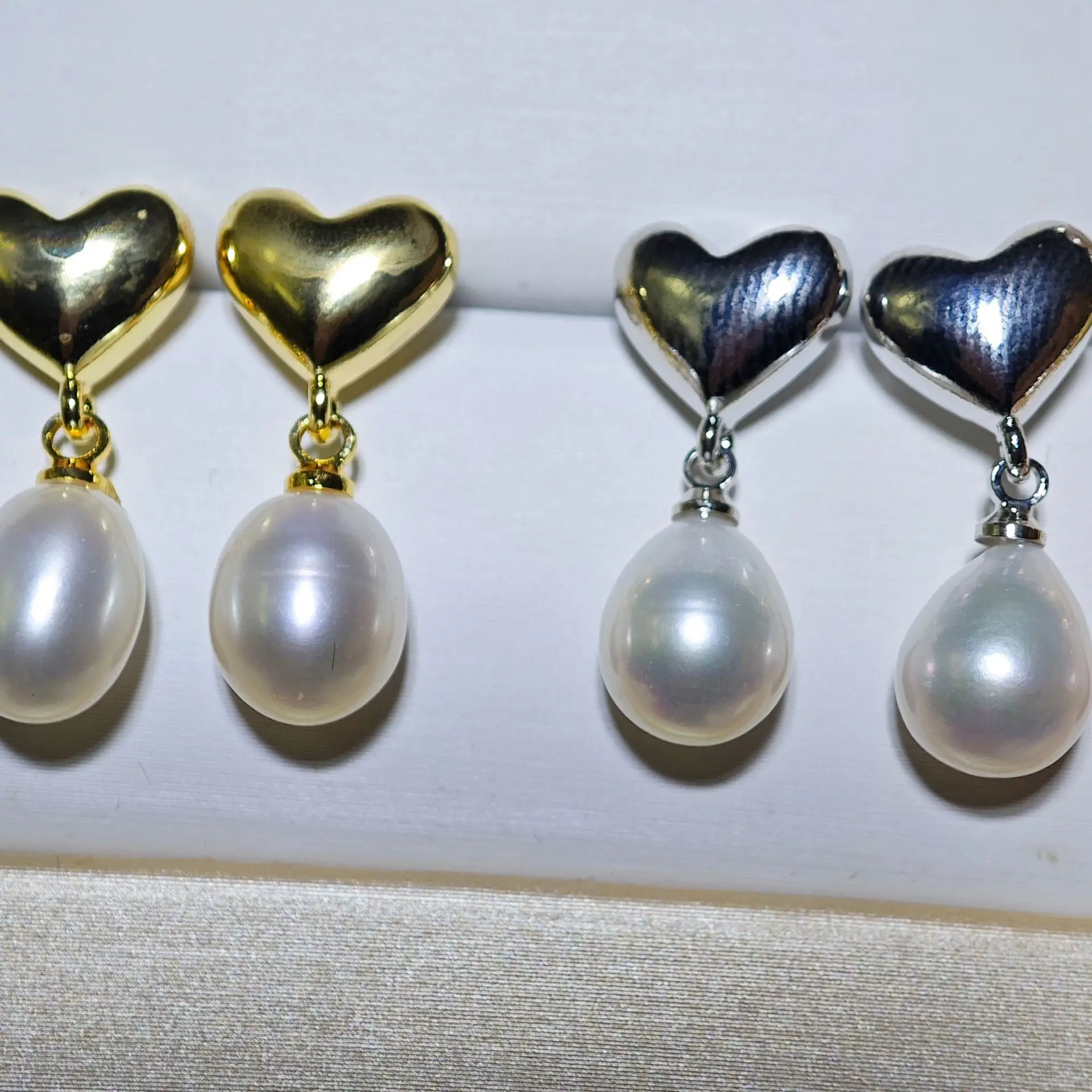 925 Silver Heart Pearl Earrings Vintage Love Style - Image 5