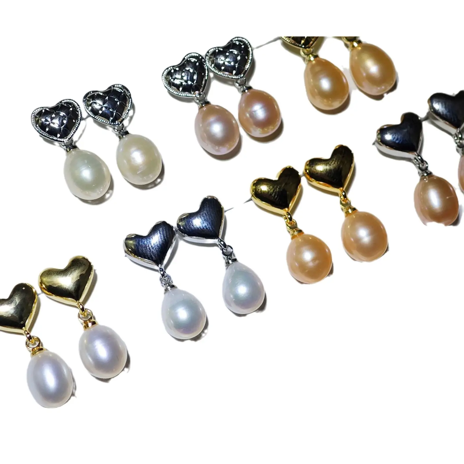 925 Silver Heart Pearl Earrings Vintage Love Style - Image 8