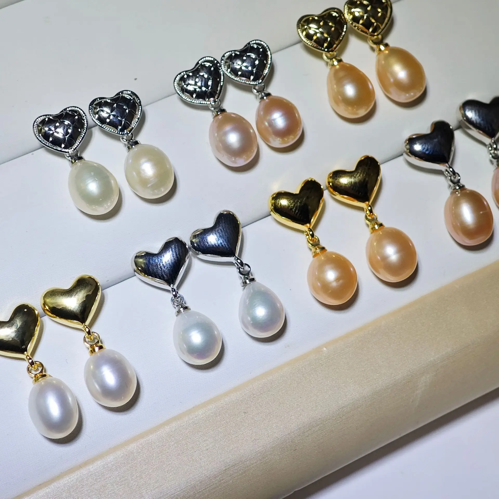 925 Silver Heart Pearl Earrings Vintage Love Style — feature 2
