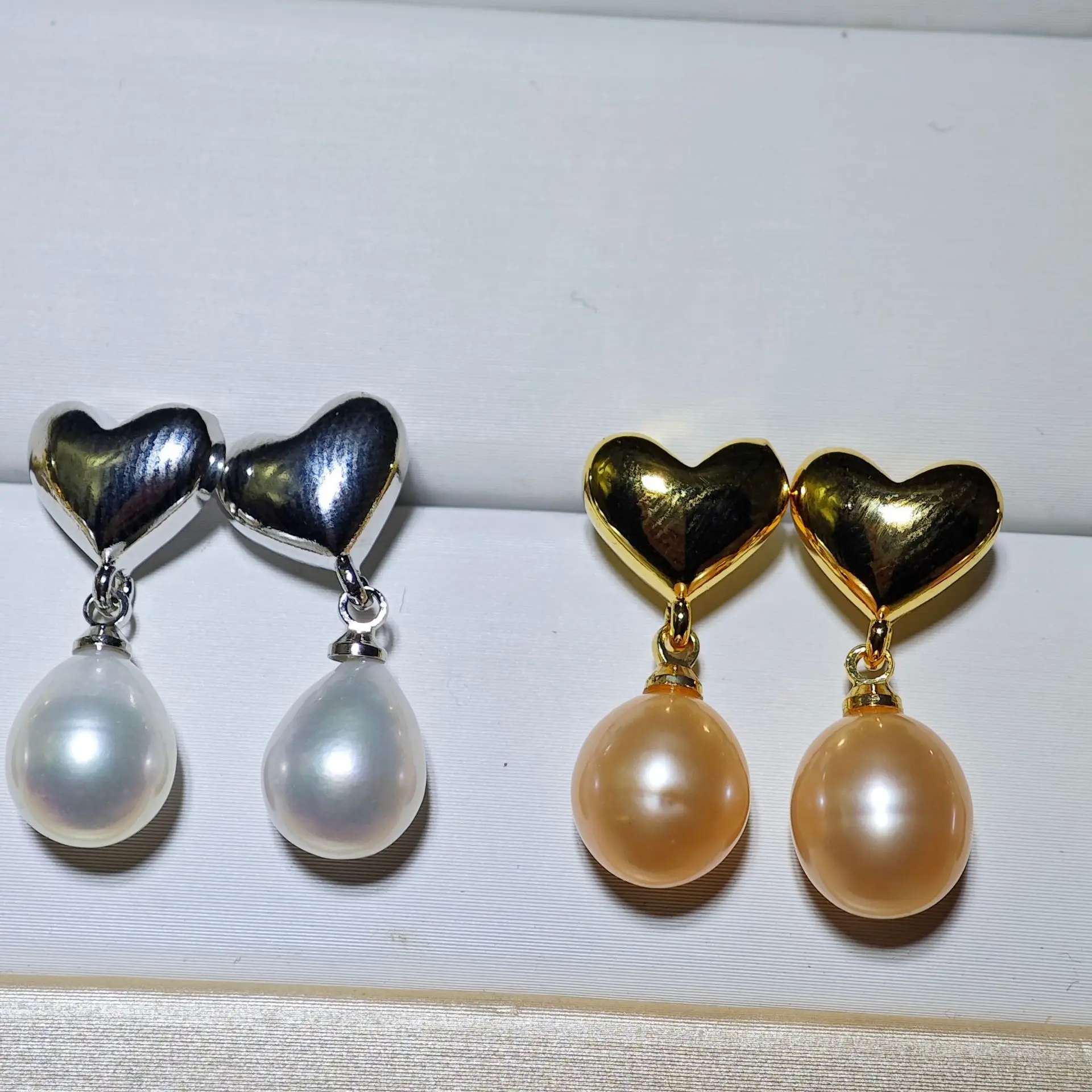 925 Silver Heart Pearl Earrings Vintage Love Style — feature 5