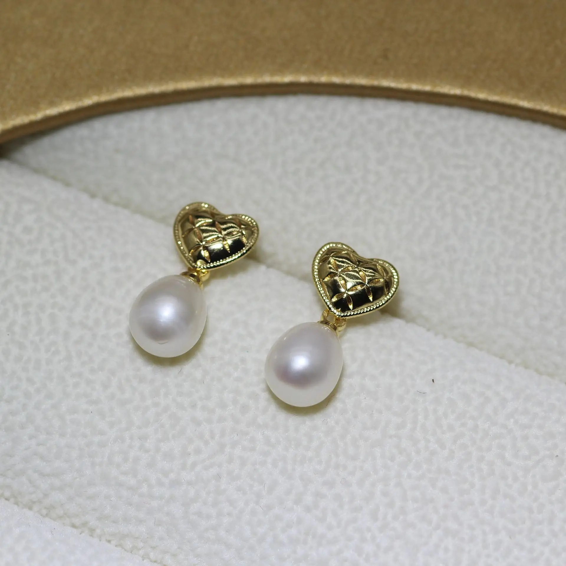 925 Silver Heart Pearl Earrings Vintage Love Style — feature 6