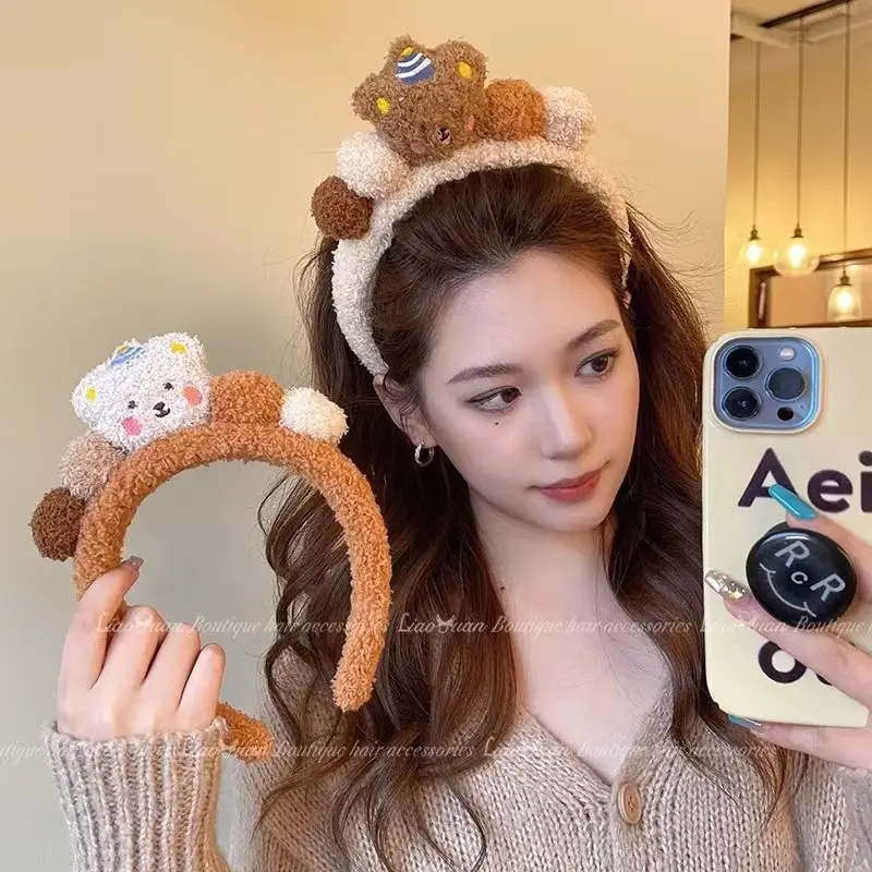 Autumn Little Bear Bun Hairband with Bear Ears