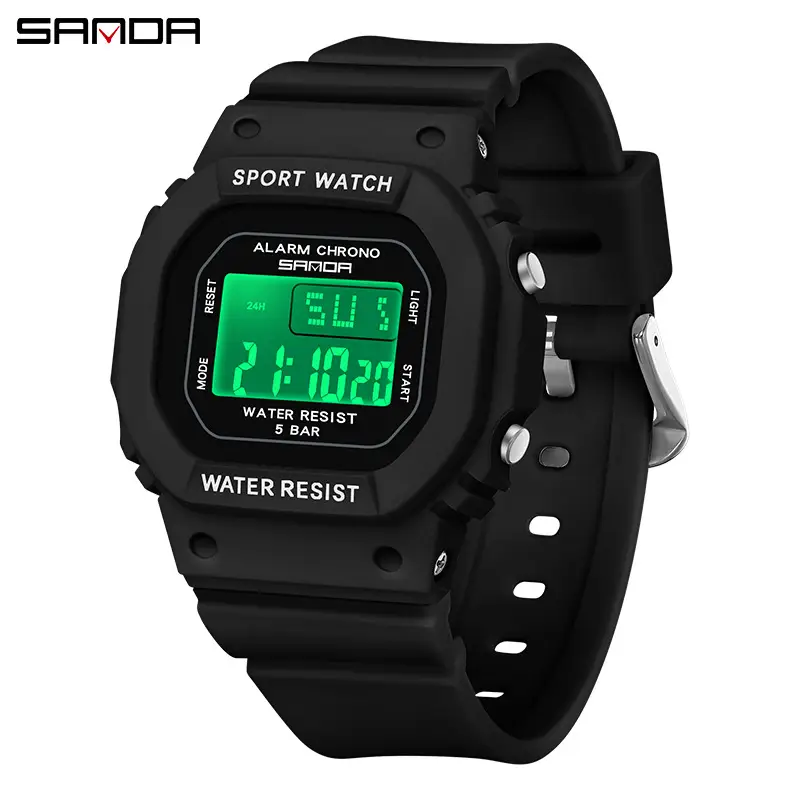 Sanda Cross-Border Luminous Sports Watch Purple Green - Image 2