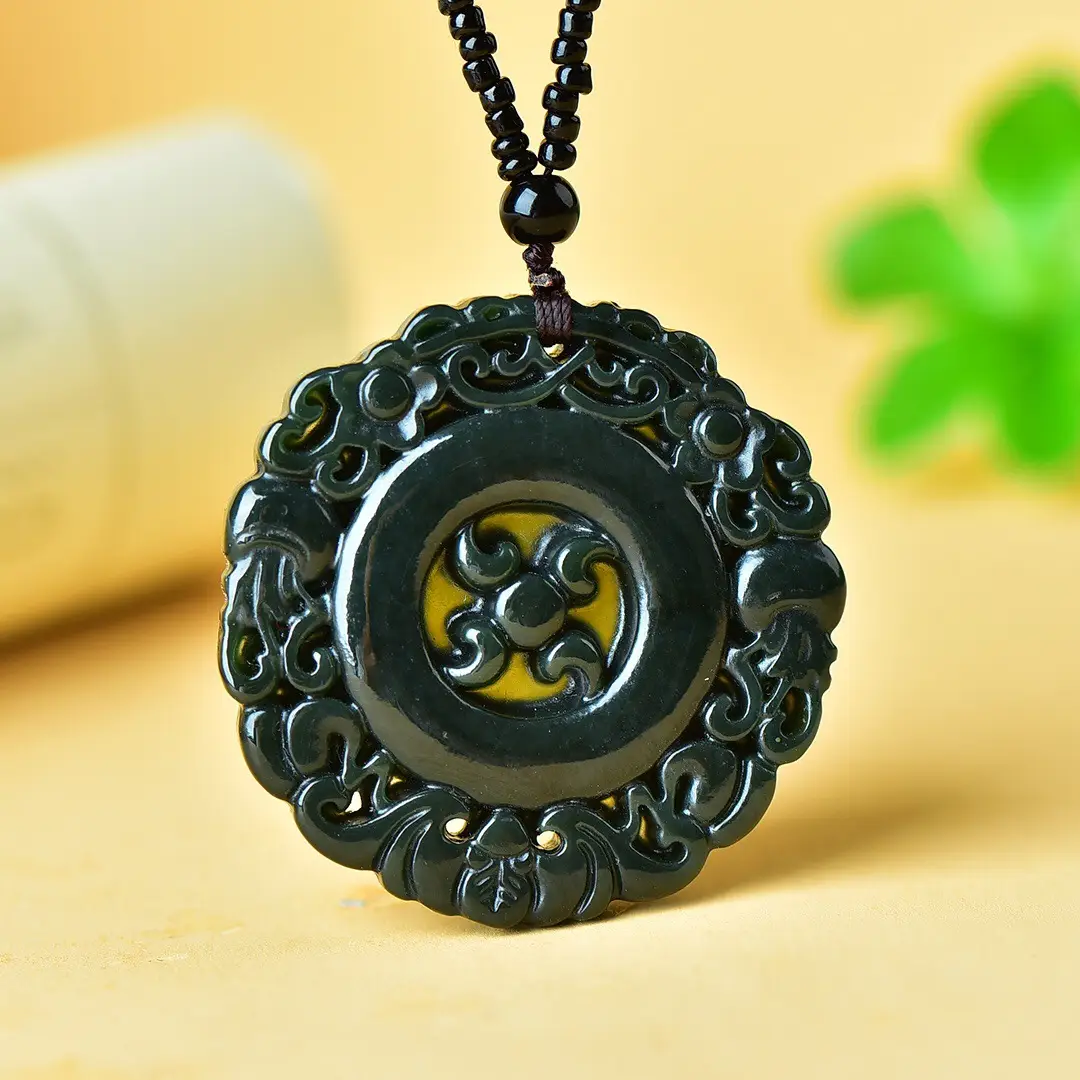 Hetian Jade Pendant "Time to Run" Black - Image 3