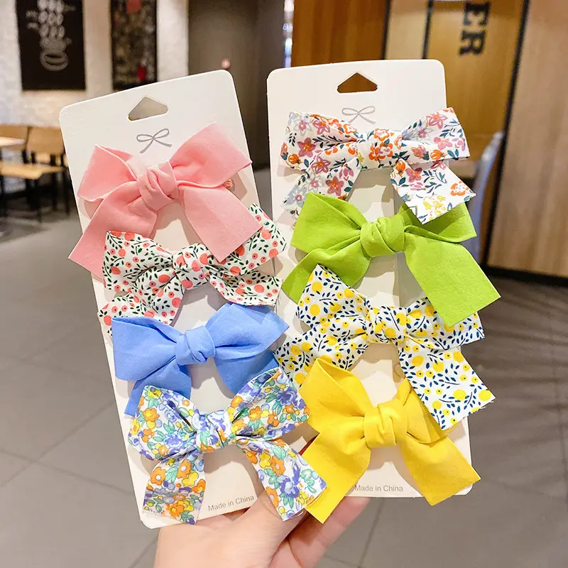 Children's Floral Bow Hairpins for Girls - Image 7