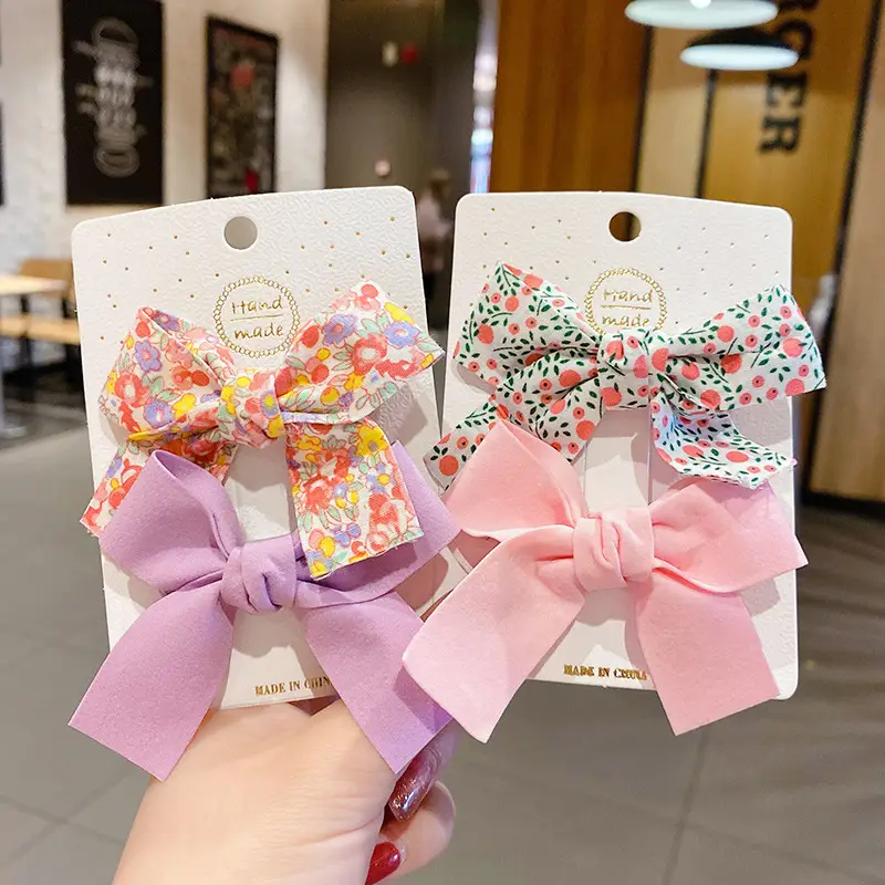 Children's Floral Bow Hairpins for Girls - Image 8