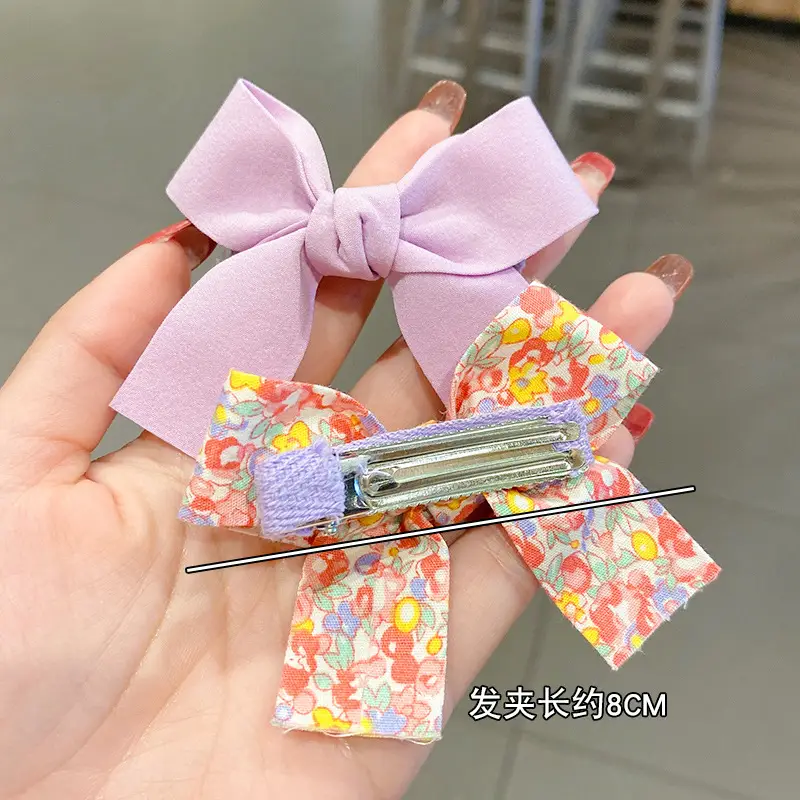 Children's Floral Bow Hairpins for Girls - Image 9