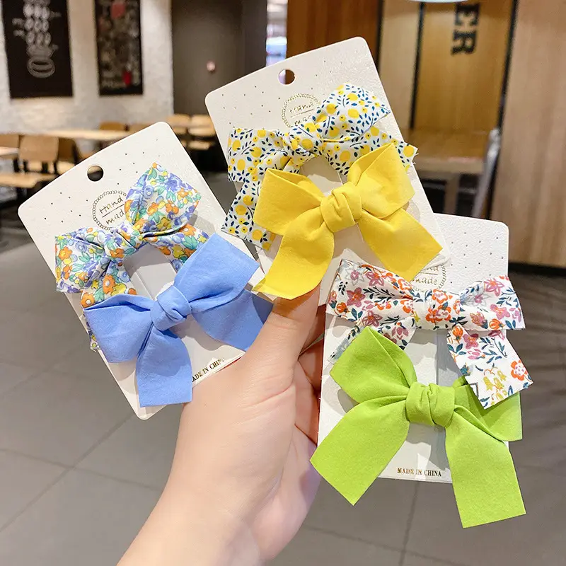 Children's Floral Bow Hairpins for Girls - Image 10