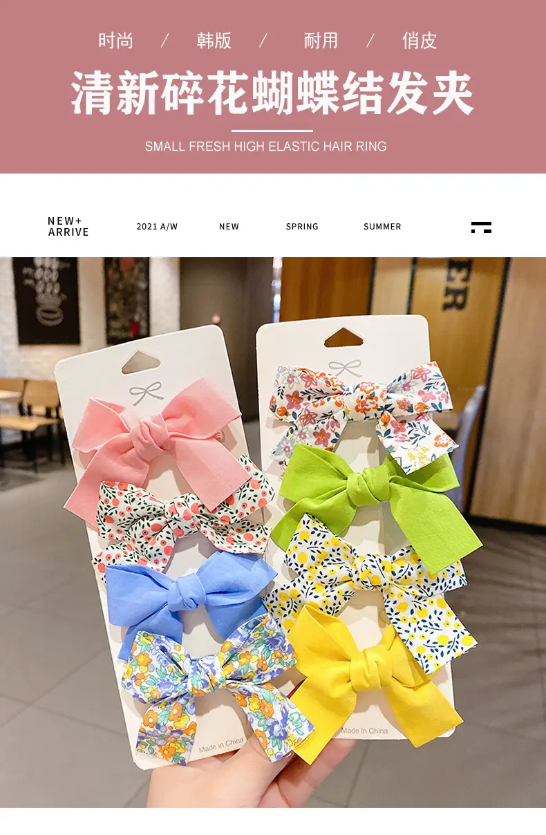 Children's Floral Bow Hairpins for Girls — feature 1