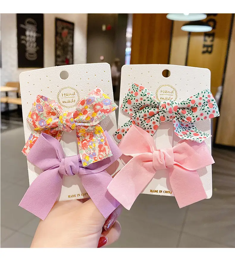 Children's Floral Bow Hairpins for Girls — feature 3