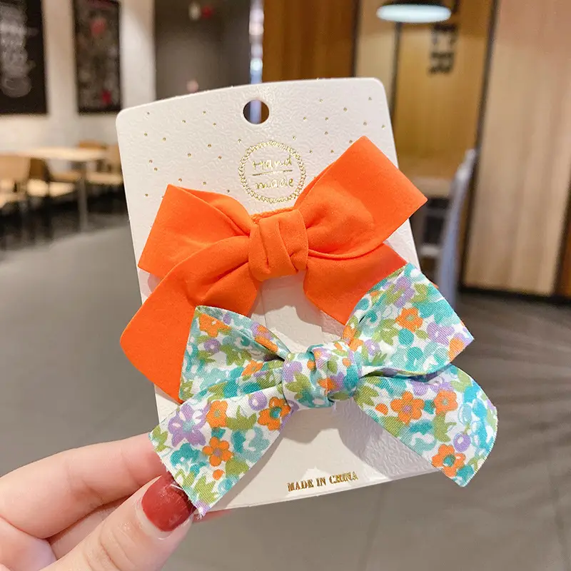Children's Floral Bow Hairpins for Girls - Image 2
