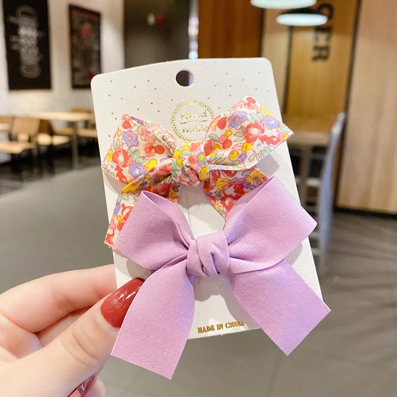 Children's Floral Bow Hairpins for Girls - Image 3