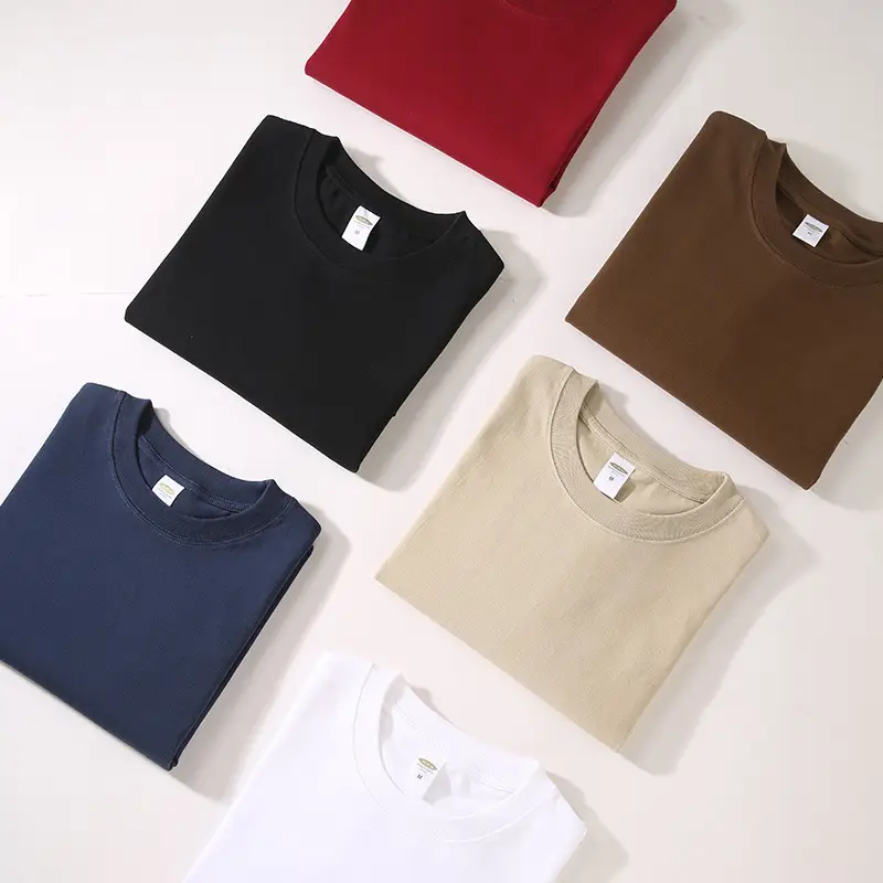 New Heavy Cotton T-Shirt Solid Colors Loose Fit - Image 8