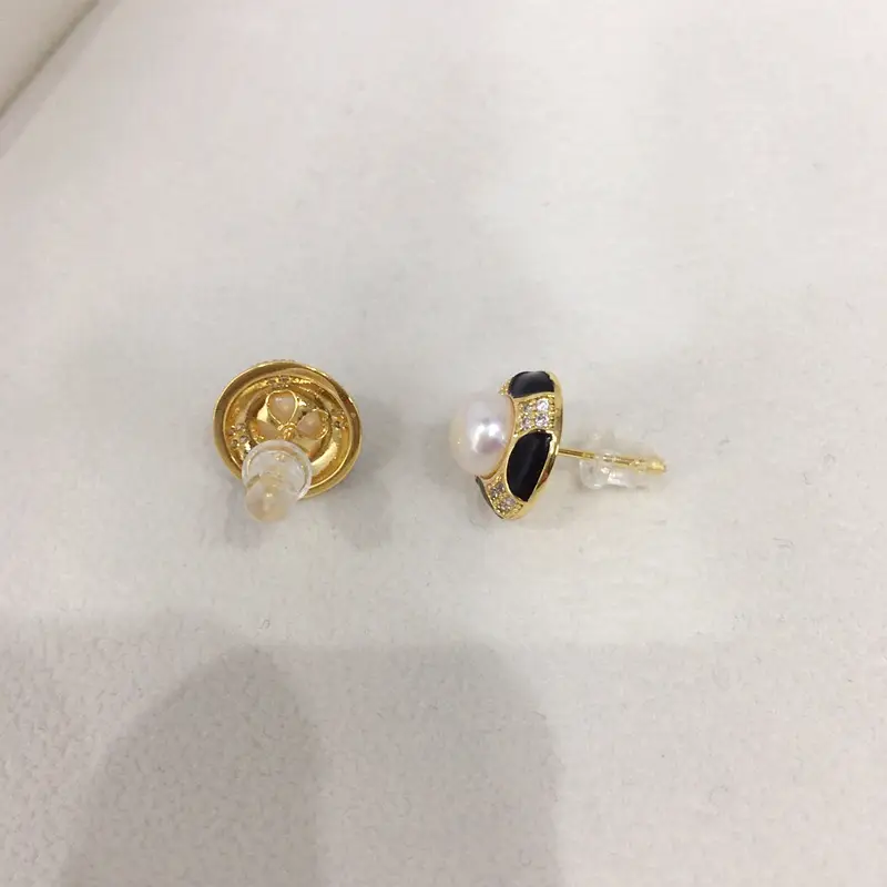 Natural Pearl Earrings for Women Black Blue Gold Plated — feature 7
