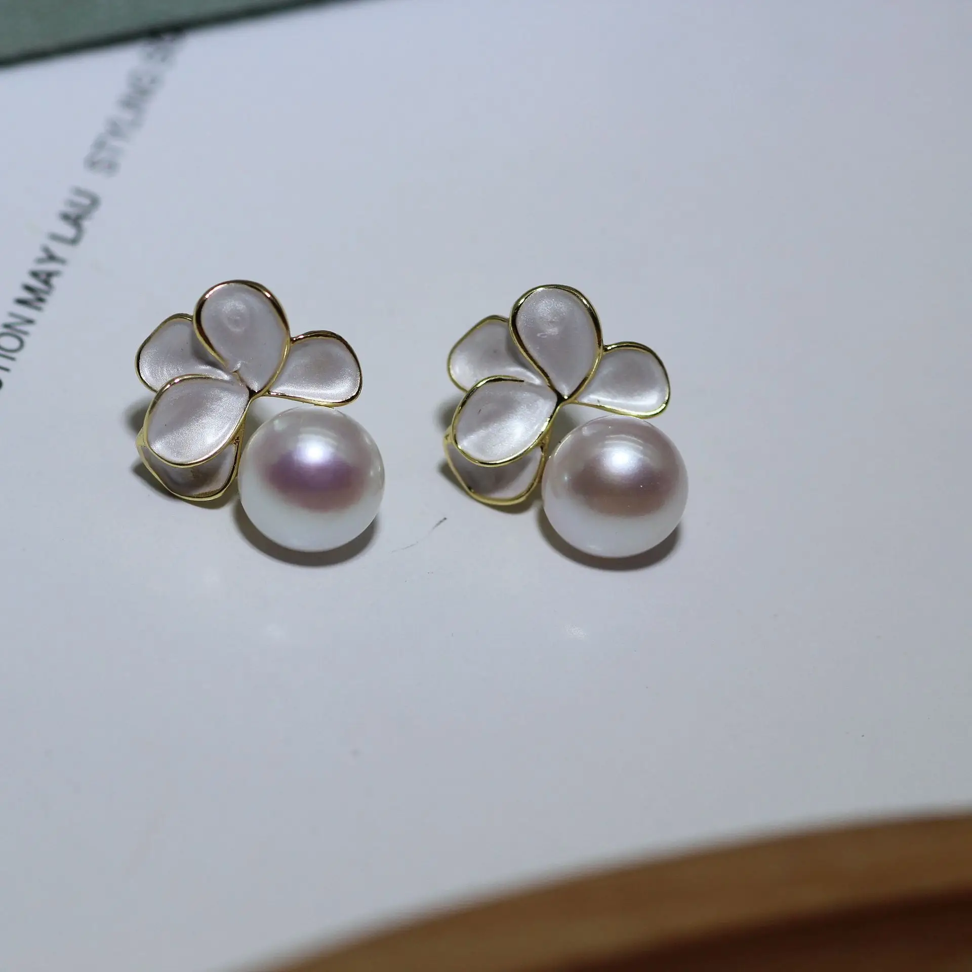 Silver Flower Pearl Earrings 2024 New Fashion — feature 7