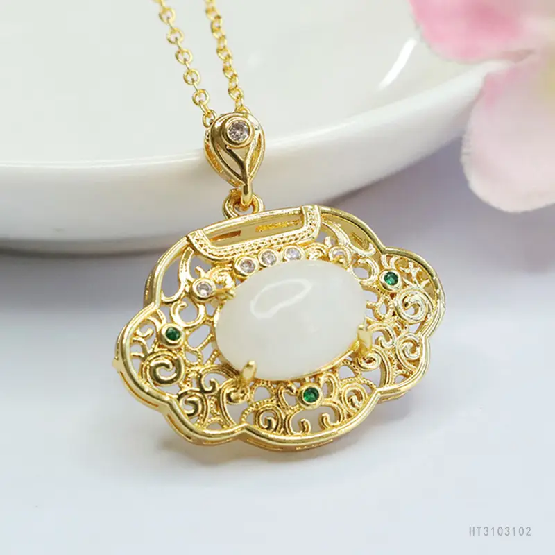 Guan Yu Hetian Jade Pendant with Ruyi Lock Design